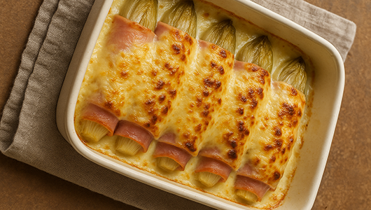 Die Landpartie: Rezept: Chicons au gratin: Flämischer Chicorée mit Schinken und Käse
